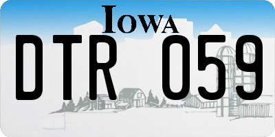 IA license plate DTR059