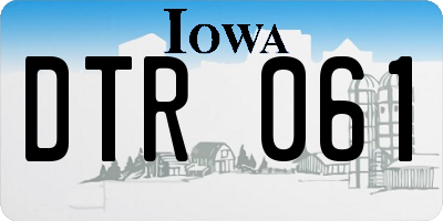 IA license plate DTR061