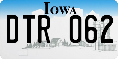 IA license plate DTR062