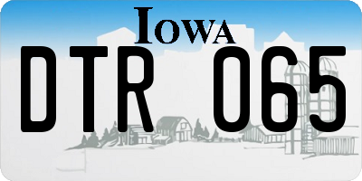 IA license plate DTR065