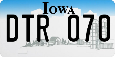 IA license plate DTR070