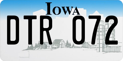 IA license plate DTR072
