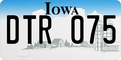 IA license plate DTR075