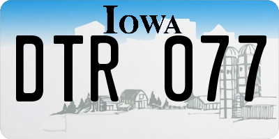 IA license plate DTR077