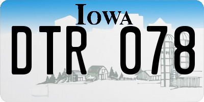 IA license plate DTR078