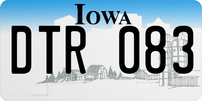 IA license plate DTR083