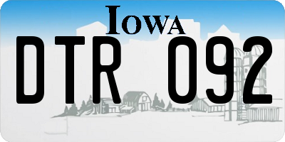 IA license plate DTR092