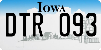 IA license plate DTR093