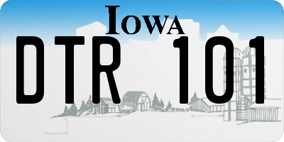 IA license plate DTR101