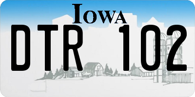 IA license plate DTR102