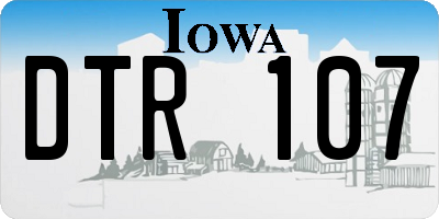 IA license plate DTR107