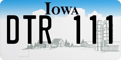 IA license plate DTR111