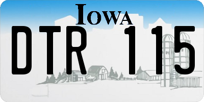 IA license plate DTR115