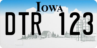 IA license plate DTR123