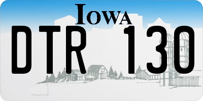 IA license plate DTR130