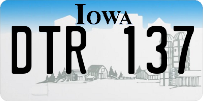 IA license plate DTR137