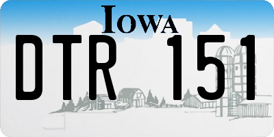 IA license plate DTR151