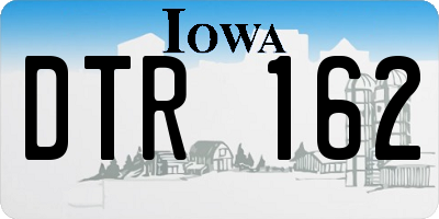 IA license plate DTR162