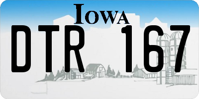 IA license plate DTR167