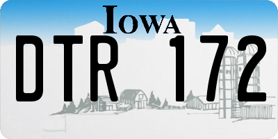 IA license plate DTR172