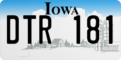 IA license plate DTR181