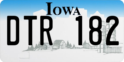 IA license plate DTR182