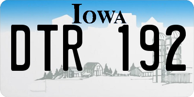 IA license plate DTR192
