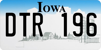 IA license plate DTR196