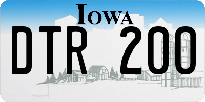 IA license plate DTR200