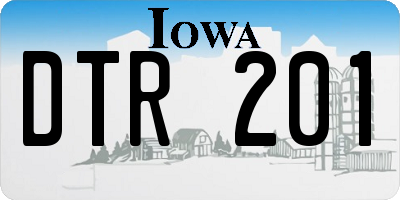 IA license plate DTR201