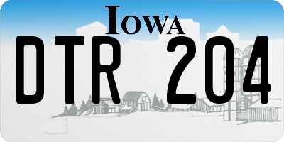 IA license plate DTR204