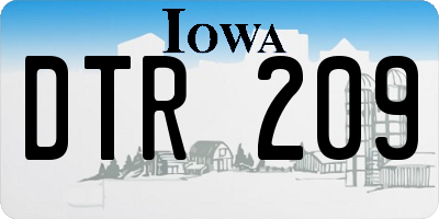 IA license plate DTR209