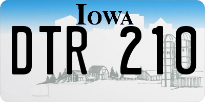 IA license plate DTR210