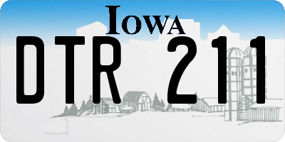 IA license plate DTR211