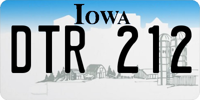 IA license plate DTR212