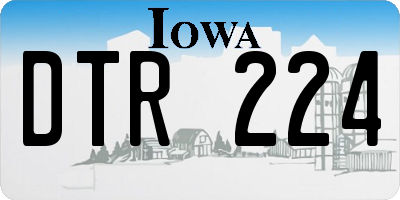 IA license plate DTR224