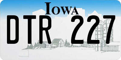IA license plate DTR227