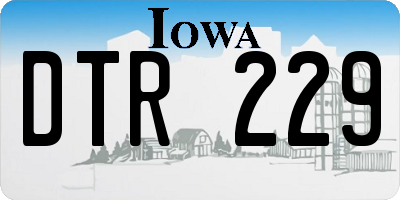 IA license plate DTR229