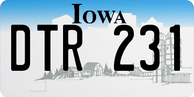 IA license plate DTR231