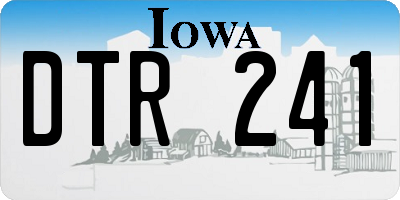 IA license plate DTR241