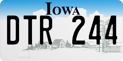 IA license plate DTR244