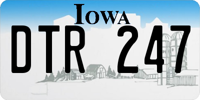 IA license plate DTR247