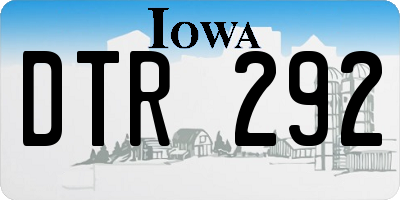 IA license plate DTR292