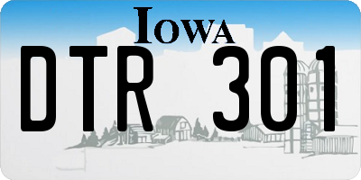 IA license plate DTR301