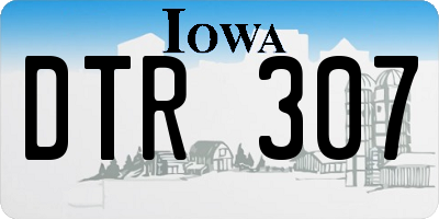 IA license plate DTR307