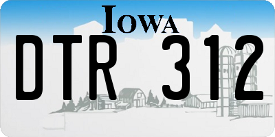 IA license plate DTR312
