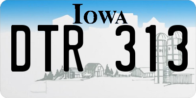 IA license plate DTR313