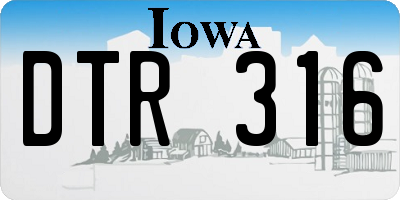 IA license plate DTR316