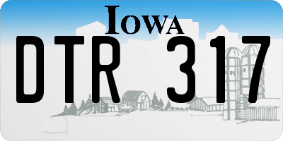 IA license plate DTR317