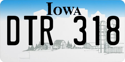 IA license plate DTR318